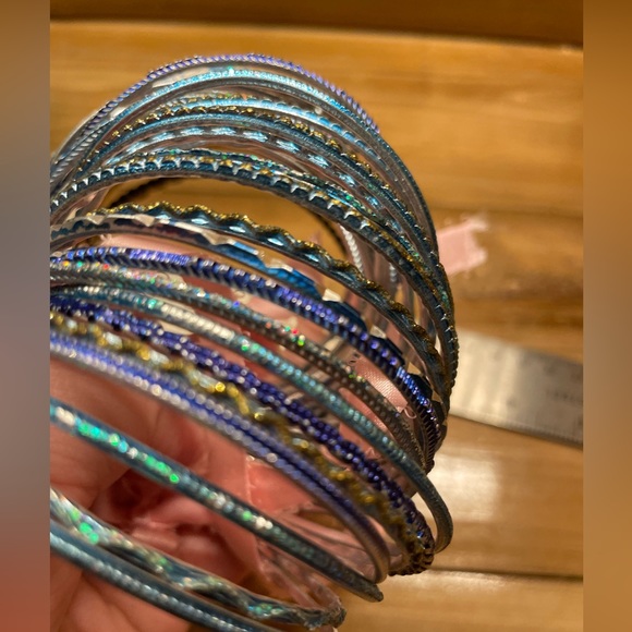Bangles Set Blue & Gold Bracelets - Picture 6 of 9